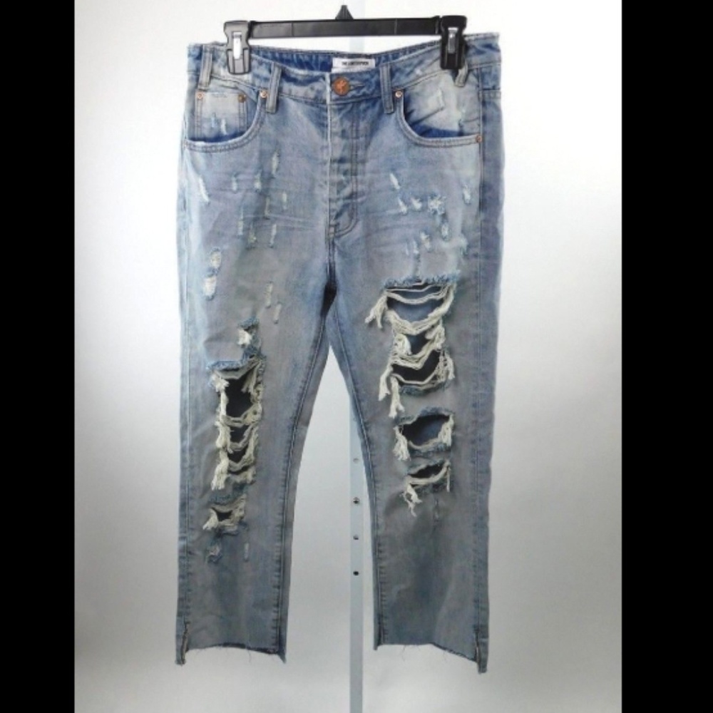 ONE x One Teaspoon Hooligan Trashed Bleached Crop - Picture 4 of 8